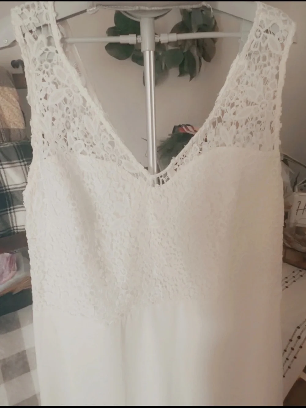Lace Bodice White A-Line Dress
I package my clothing in weather proof bags. - Picture 3 of 9